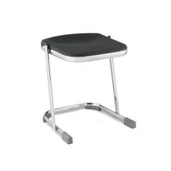 National Public Seating® 18" Elephant Z-Stool, Black Seat And Chrome Frame, Pack Of 3