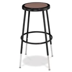 National Public Seating® 25 -33 Inch Height Adjustable Heavy Duty Steel Stool, Black, Pack Of 4