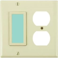 Limelite Sidelite 2-Gang Green Glow Duplex Wall Plate (Ivory)