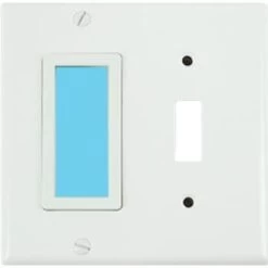 Limelite Sidelite 2-Gang Blue Glow Toggle Wall Plate (White)