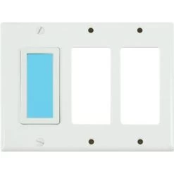 Limelite Sidelite 3-Gang Blue Glow Wall Plate (White)