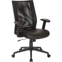 Worksmart Woven Mesh Back Manager's Chair With Angled Nylon Base
