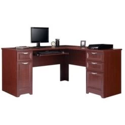 Realspace Magellan Classic Cherry L-Shaped Desk