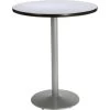 Kfi 30" Round Bistro Height Pedestal Table, Gray Nebula Hpl Top, Round Base