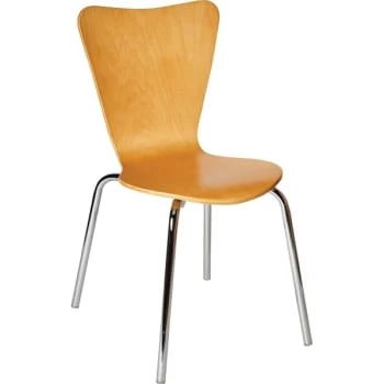 Kfi G6 Project Only - Cafe Chair, Natural Wood Stain Back (4-Pack)