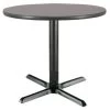 Kfi 36" Round Pedestal Table Graphite Laminate Top, Cast Iron Base
