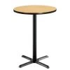 Kfi 30" Round Pedestal Table Natural High Pressure Laminate Top Cast Iron Base