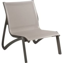 Grosfillex® Sunset Lounge Chair, Volcanic Black Frame, Package Of 4