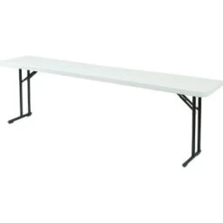 National Public Seating® Rectangle Folding Table 30hx18wx96"l Gray Speckled