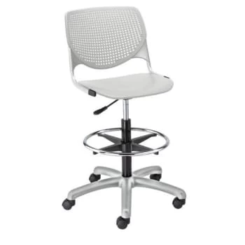 Kfi Seating Kool Drafting Stool, Light Grey
