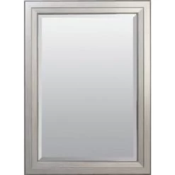 American Pride® 23 X 41" Decorative Framed Beveled Mirror - 2.75" Brushed Nickel