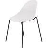Motel 6 Dining Chair With White Poly Shell And Black Steel Frame, Case Of 4