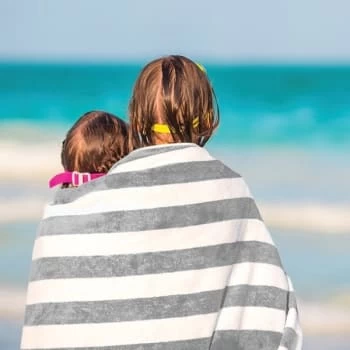 California Cabana Stripe Pool Towel, 30x70'' 15 Lbs/dz, White/grey, Case Of 24 - Image 3