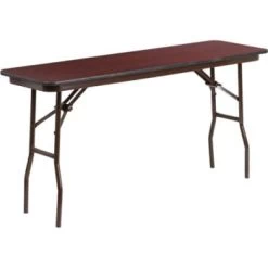 Flash Furniture 18'' X 60'' Rectangular Mahogany Melamine Laminate Folding Training Table