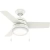 Hunter® Aker 36 In. 3-Blade Led Ceiling Fan W/ Light (White)