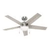 Hunter® Bartlett 52 In. Led Ceiling Fan W/ Light (Brushed Nickel)