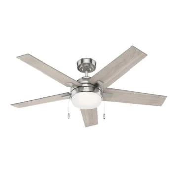 Hunter® Bartlett 52 In. Led Ceiling Fan W/ Light (Brushed Nickel)