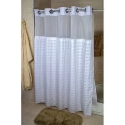 Hang2it Vision Check With Window/liner Shower Curtain 72x77 White, Case Of 12