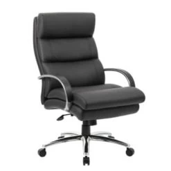 Boss Office Products Heavy Duty Chair, 400lb Weight Capacity, Black, Padded Arms