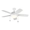 Monte Carlo Discus Classic 44 In. 5-Blade Led Ceiling Fan W/ Light (White)