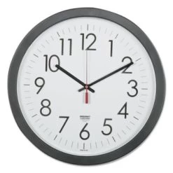 Skilcraft Quartz Wall Clock, 14.5 Overall Diameter, Black Case, 1 Aa