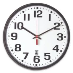 Skilcraft Self-Set Wall Clock, 12.75 Overall Diameter, Black Case, 1 Aa