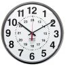 Skilcraft 12/24 Hour Slimline Quartz Wall Clock, 12.75 Diameter, Brown, 1 Aa