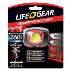 Life+gear® 4 Light Mode, Adjustable, Storm Proof Headlamp