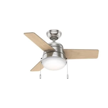 Hunter® Aker 36 In. 3-Blade Led Ceiling Fan W/ Light (Brushed Nickel) - Image 2
