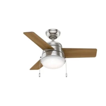 Hunter® Aker 36 In. 3-Blade Led Ceiling Fan W/ Light (Brushed Nickel)