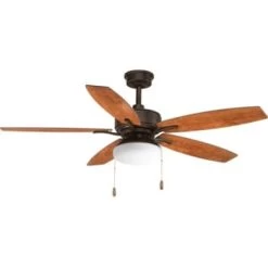 Progress Lighting Billows 52 In. 5-Blade Led Ceiling Fan W/ Light (Antique Bronze)