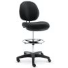 Alera® Interval Series Swivel Task Stool, Pvc-Free Faux Leather, Black