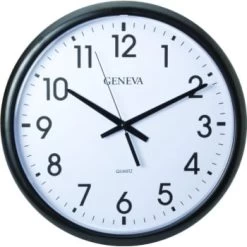 Geneva Clock Company 13.5 In. Round Wall Clock (Black/white)