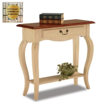 Leick Home One Drawer Console Table With Shelf,ivory And Brown Cherry