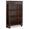 Leick Home One Drawer Mantel Height Three Shelf Corner Bookshelf,chocolate Oak