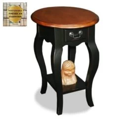 Leick Home Oval Side Table-Brown Cherry