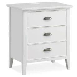 Leick Home Assembled Nightstand Cabinet Table With Ac/usb Outlet, Orchid White