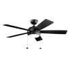 Kichler® Starkk 52 In. Led Ceiling Fan W/ Light (Silver/black)