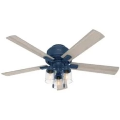 Hunter Fan Hartland 52 In. Low Profile Ceiling Fan W/ Light (Indigo Blue)