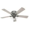 Hunter Fan Crestfield 52 In. Low Profile Ceiling Fan W/ Light (Silver)