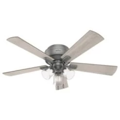 Hunter Fan Crestfield 52 In. Low Profile Ceiling Fan W/ Light (Silver)