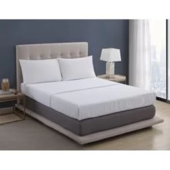 1888 Mills® Cambria Top Sheet Queen 96x114 White, Grey Vintage Stripe Case Of 12