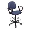 Boss Office Products Loop Arm Drafting Stool With Footring, Blue