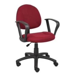 Boss Office Products Deluxe Loop Arm Posture Chair, Burgundy