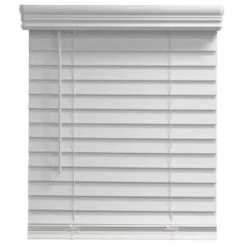 GENERIC Pre-Cut 52"w X 60"l White Cordless Room Darkening Faux Wood Blinds With 2" Slats
