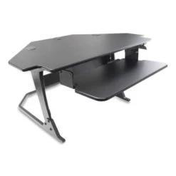 Skilcraft Desktop Sit Stand Workstation Corner Unit 42" X 36" X 20" Black