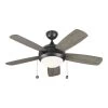 Monte Carlo Discus Classic 44" Int Led Indoor Aged Pewter Ceiling Fan Light Kit