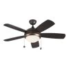 Monte Carlo Discus Classic 44" Intled Indoor Bronze Ceiling Fan 3000k Light Kit