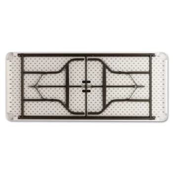 Alera® Resin Rectangular Folding Table, Square Edge, 72w X 30d X 29h, Platinum - Image 2