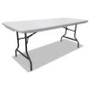 Alera® Resin Rectangular Folding Table, Square Edge, 72w X 30d X 29h, Platinum